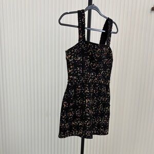 Amanda Uprichard Black Floral Mini Dress